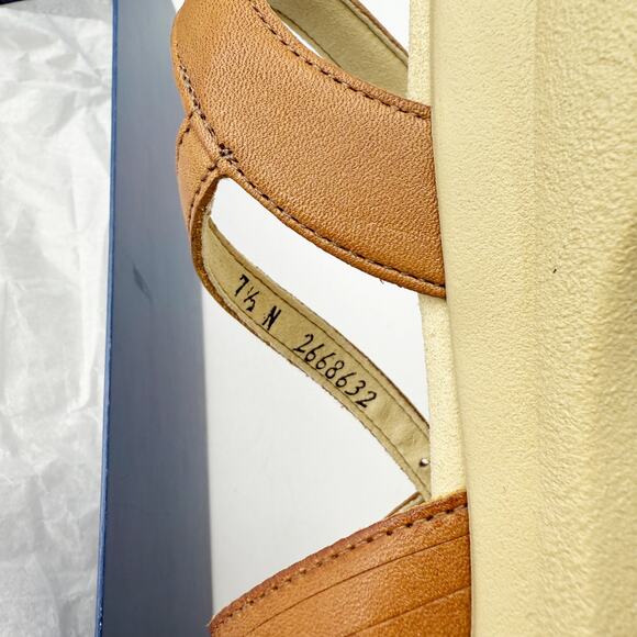 SAS Womens Huarache Adjustable Strap Sandal US Size 7.5 N Tan Leather Flats NIB - Picture 12 of 12